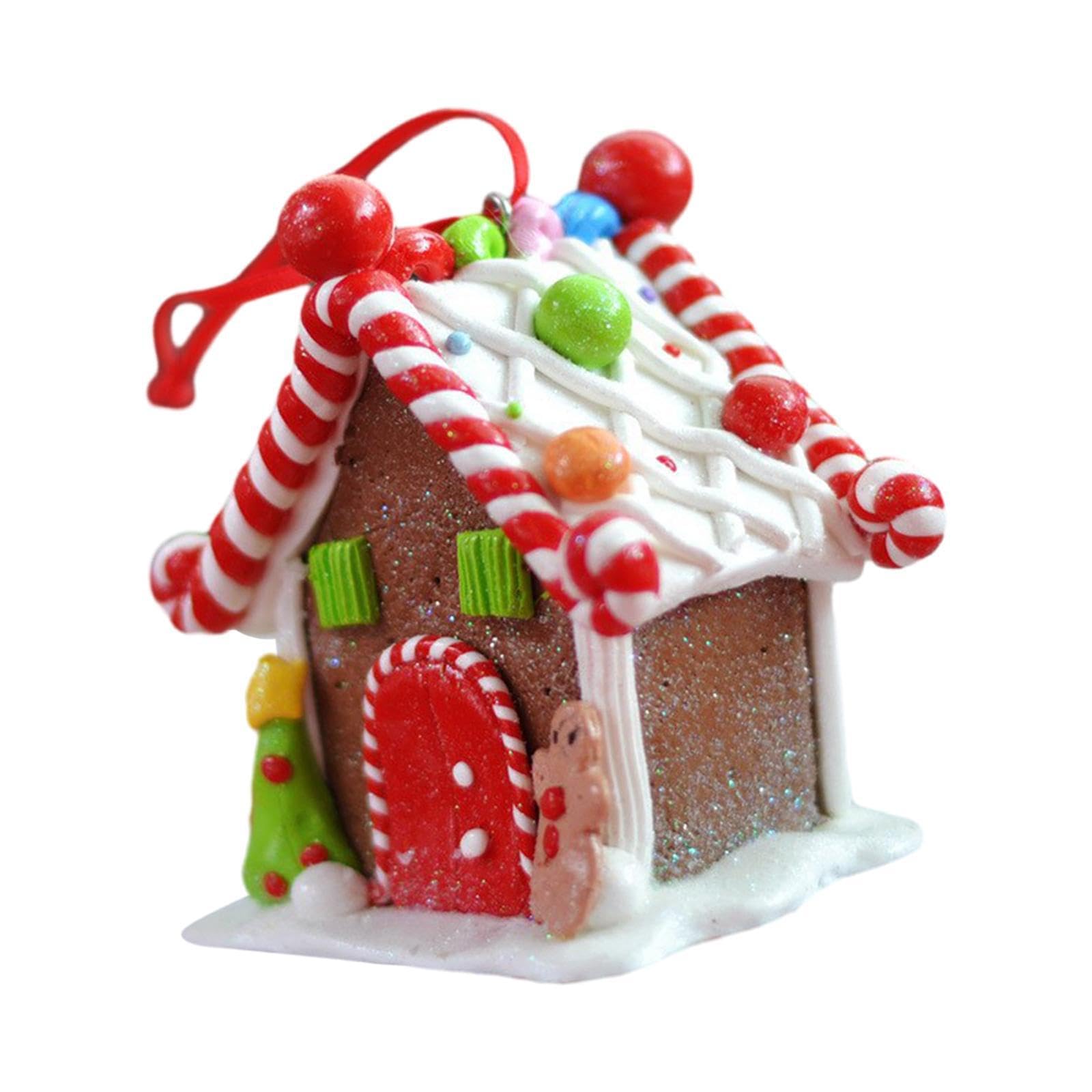 TWISAXC Hand Painted Traditional Xmas Figurine Sculpture Elegant Resin House Miniature For Office Centerpieces Christmas House Tabletop Decoration Desktop