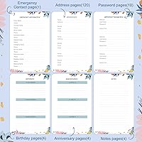 Vista 4 de JUBTIC Address and Password Book with Alphabetical Tabs Hardcover Spiral Bound Address Organizer for Contacts,Internet Website Logins,Telephone Book