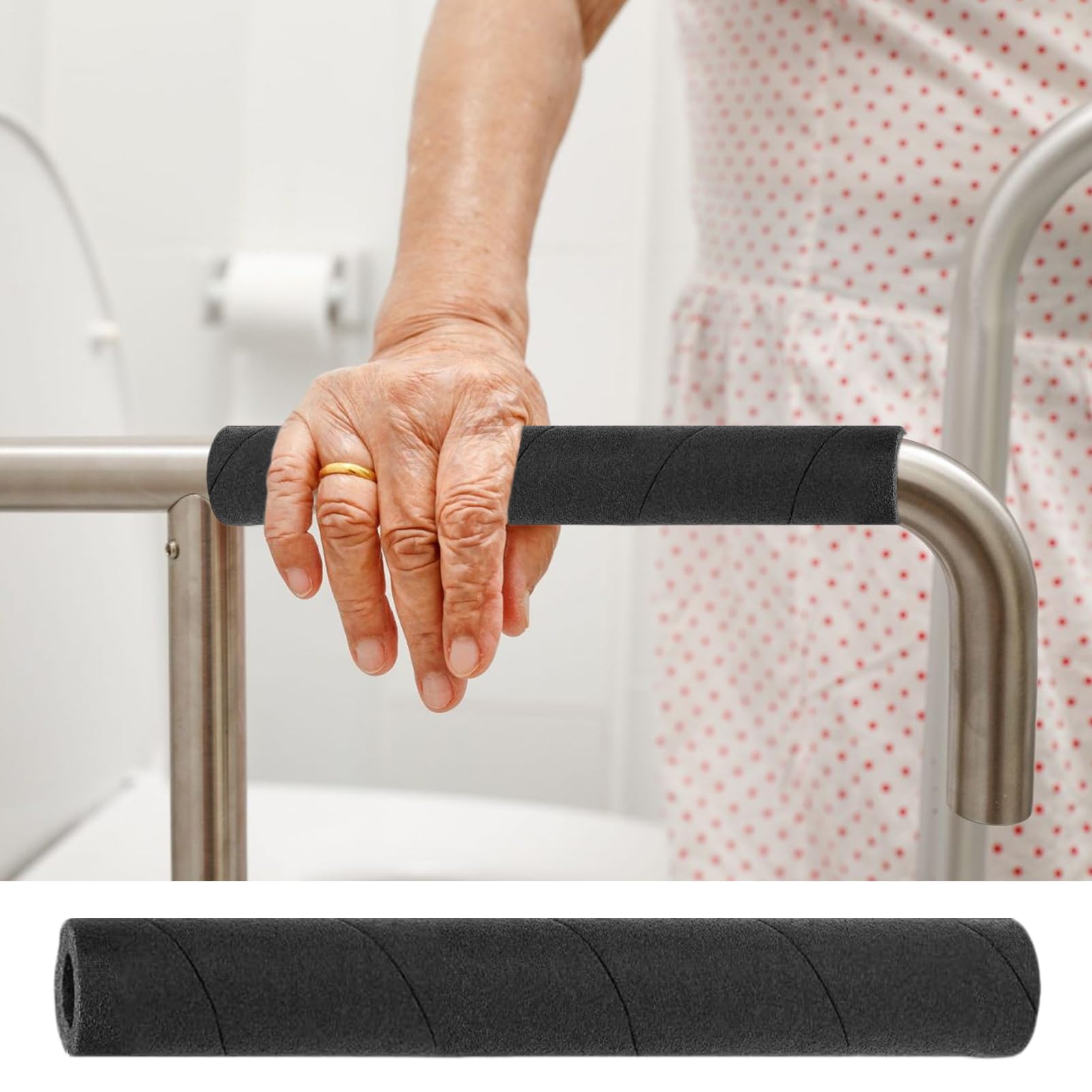 Tubes en Mousse - Lot de 6 Housses de Protection - Revêtements de Tube Noir Creux pour Poignées de Machine d'Exercice et Équipements d'Intérieur et d'Extérieur