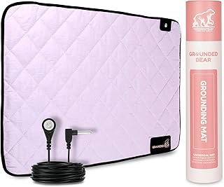 Premium Grounding Mat for Feet, Soft Cotton & Silver Fiber, Comfort for Sleep & Wellness, Grounding Pad for Anti-Aging & Inflammation, Grounding Mat for Bed and Desk (24x16 Inches)