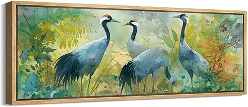 Miniatura 29 de MUDECOR Lienzo enmarcado extra grande para pared, tonos neutros suaves, naturaleza, vida silvestre, antiguo, retro, bellas ilustraciones,