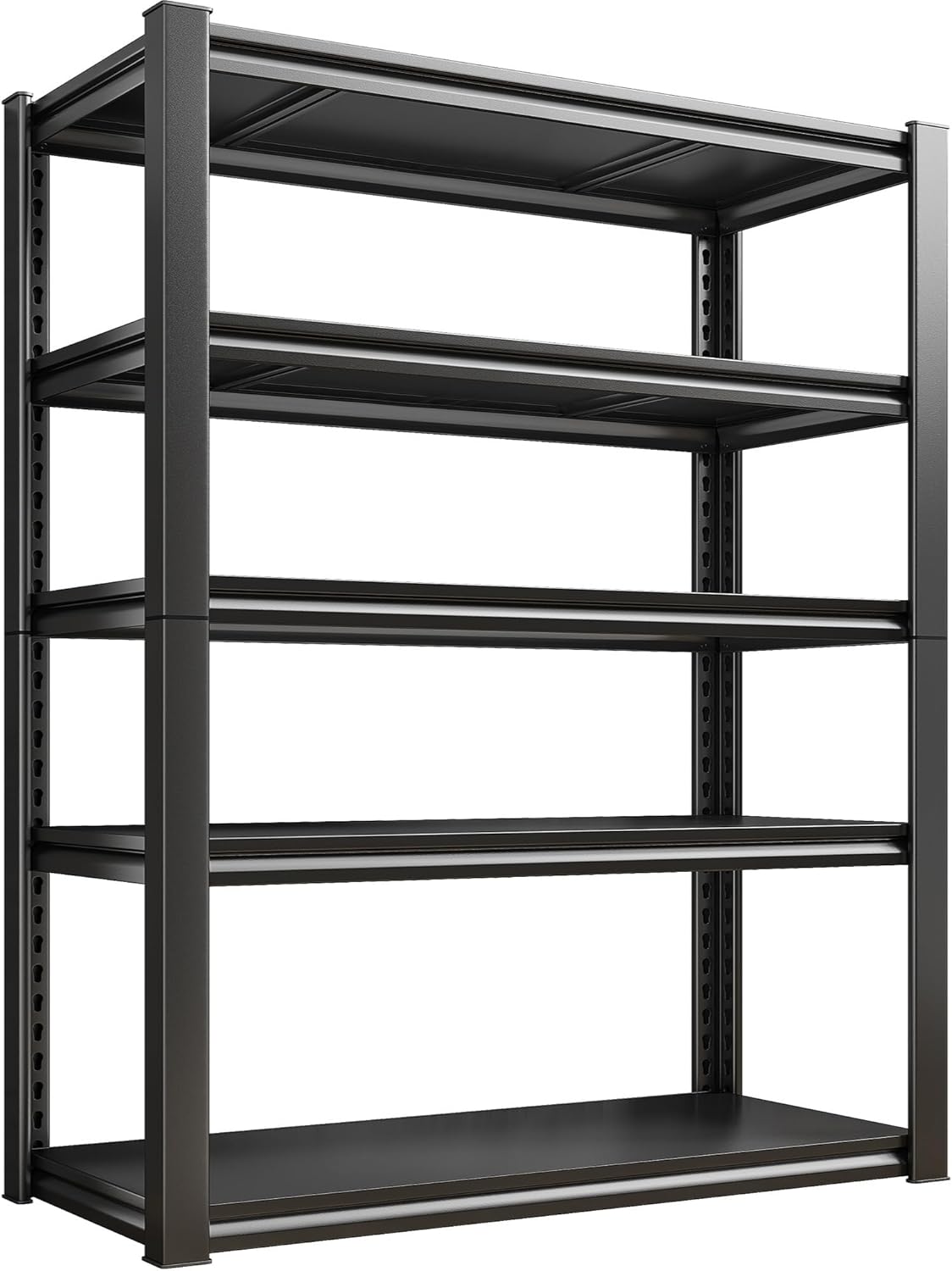 Raybee Storage Shelves, 72" H Garage Shelving, 5-Tier Adjustable Garage Shelves, 2000LBS Metal Shelving for Basement, Garage, Warehouse, Pantry, 72" H x 31.5" W x 16.5" D, Black - Amazon product rated Grade A