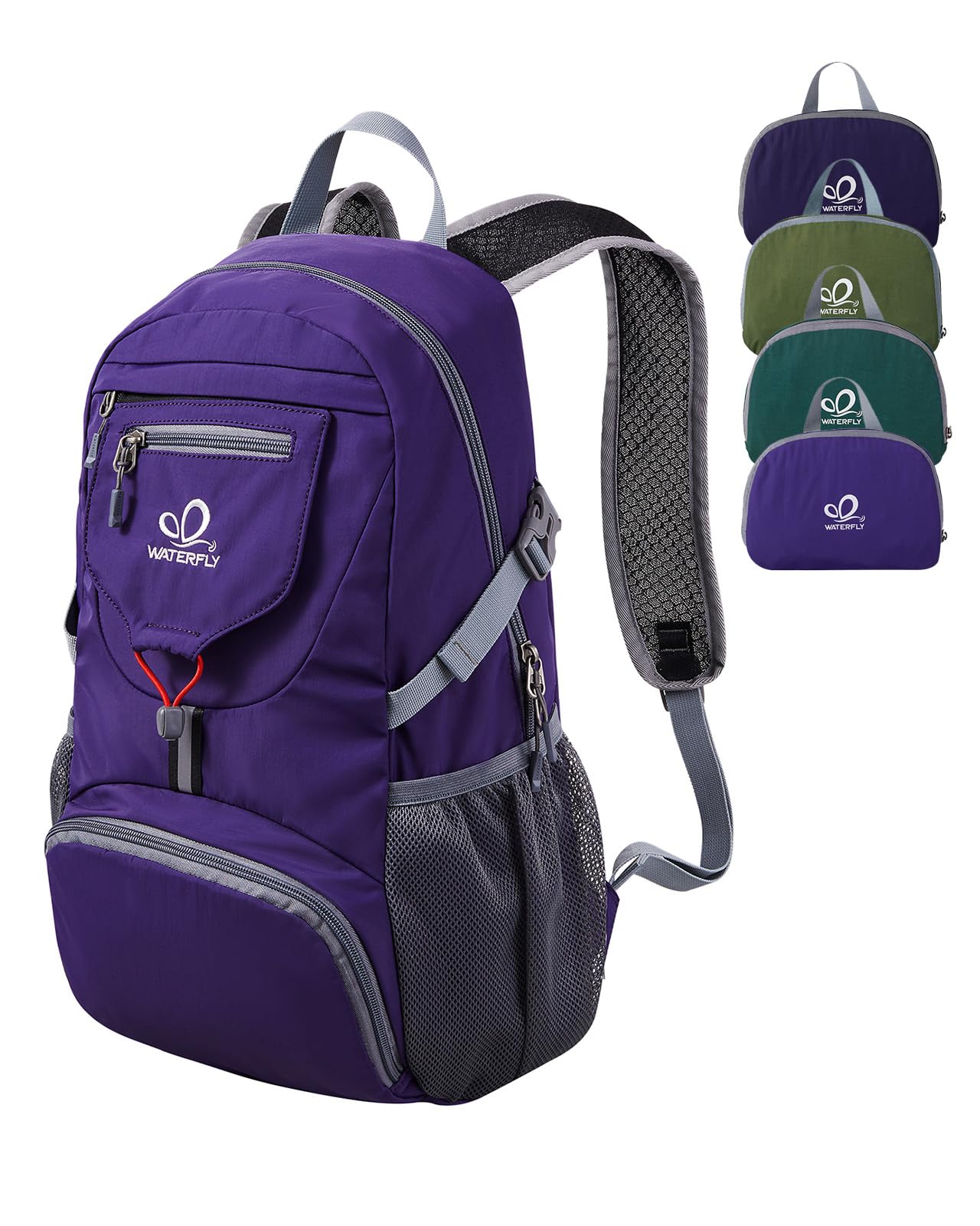 Waterfly Ultra Lightweight Foldable Backpack: 20L Packable Rucksack Daypack for Men Women Hiking Travelling Camping Sports Outdoor
