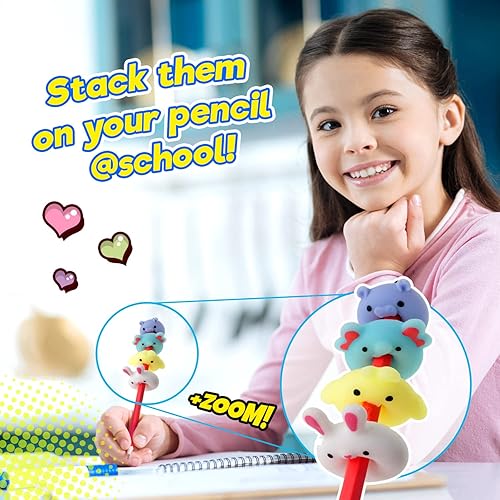 Miniatura 4 de JA-RU Squeesh Yum - Mini juguete squishy de donut (paquete de 24, 6 mini mochi squishies cada uno)  Animales squishy Mochi en forma de donut