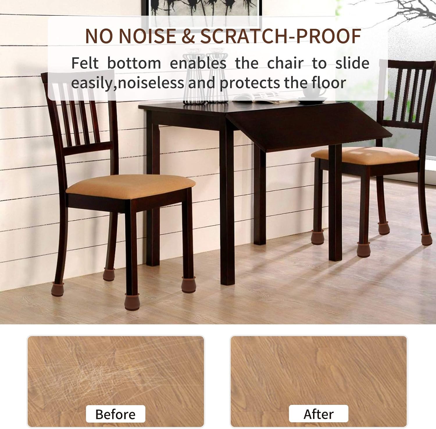 Buy 2021 Upgraded Silicone Chair Leg Caps With Soft Felt Pads