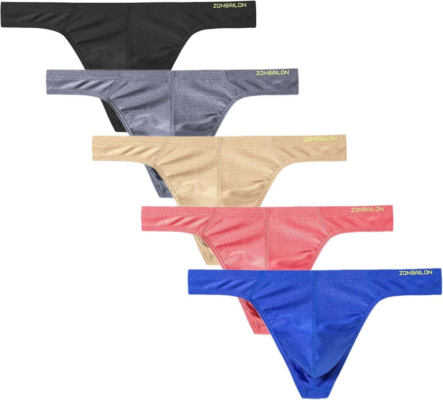 JINSHI Men's Thong Underwear Sexy Ice Silk Glossy G String Male Athletic Thongs T Back For Men Bikini Briefs