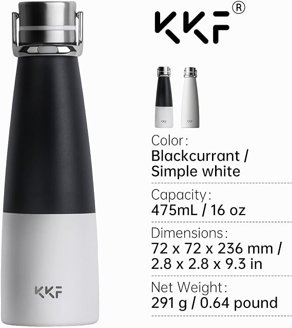 KKF Swag Insulated Water Bottle, Stainless Steel Water Bottle To go Black