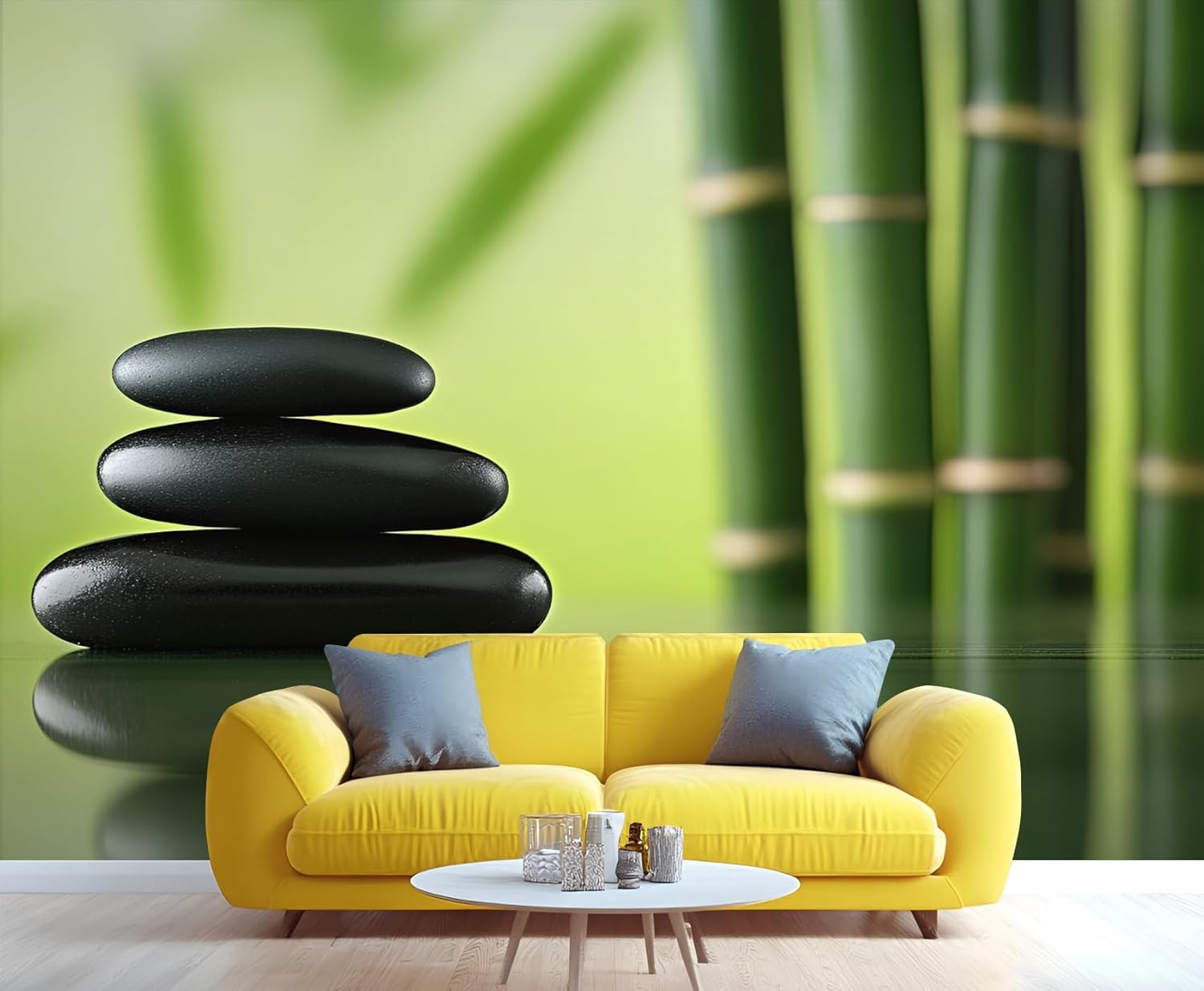 Zen Stone Wall Mural, Spa Meditation 3D Wallpaper, Tranquility Nature Mural Wallpaper for Spa Room Yoga Living Room Bedroom Home Decor - 78.7" W x 55.1" H