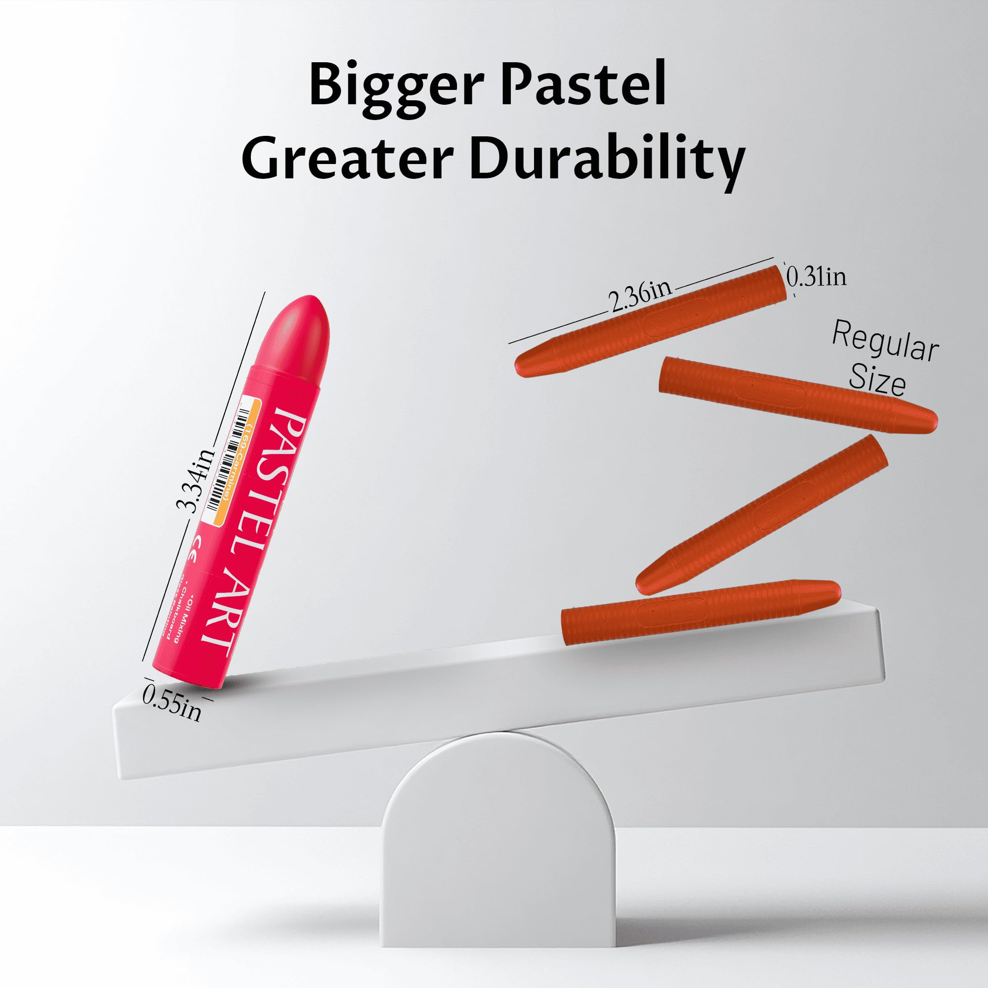 6 Pack Jumbo Oil Pastels Set (14 x 84 mm), Soft Oil Pastels with Vibrant Colors, Great Blending and Layering, Pastel Crayons for Professional Artists and Hobbyists, Pink Cake