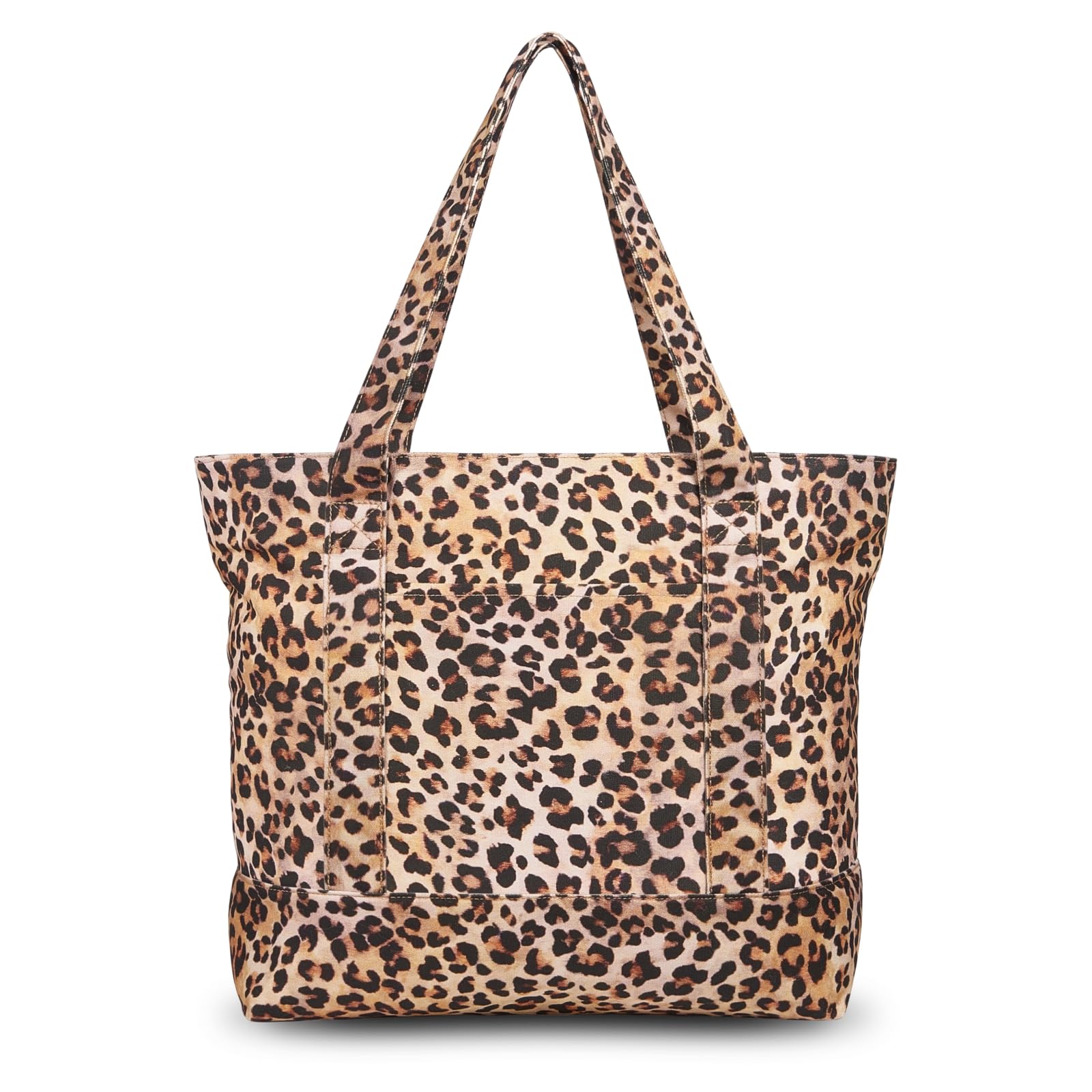1-Pack Canvas Tote Bag with an External Pocket, Reusable Grocery Shopping Bag, Top Zipper…