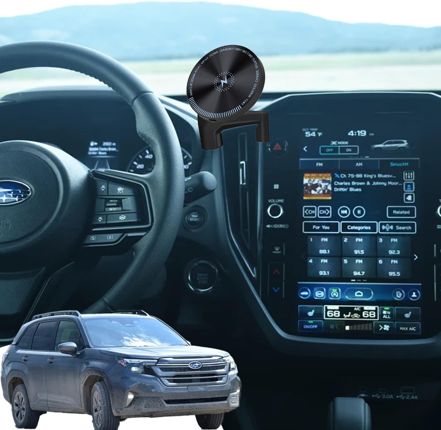 Designed for MagSafe Car Mount for 2026 Forester Phone Holder 2026 15W Fast Wireless Charging 2026 Forester Phone Mount 2026 Forester Accessories Support 2025-present Forester