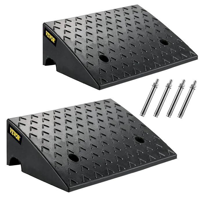 Buy VEVOR Rubber Curb Ramp, 6" Rise Height 2 Pack, HeavyDuty 6800 lbs