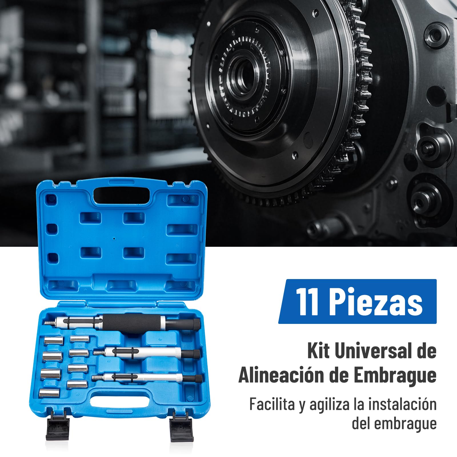 11 Piezas Centrador de Embrague, Juego Herramientas Embrague Universal de 12-20 mm, Alineador Embrague Portátil para la Mayoría de Turismos y Vehículos Comerciales Ligeros