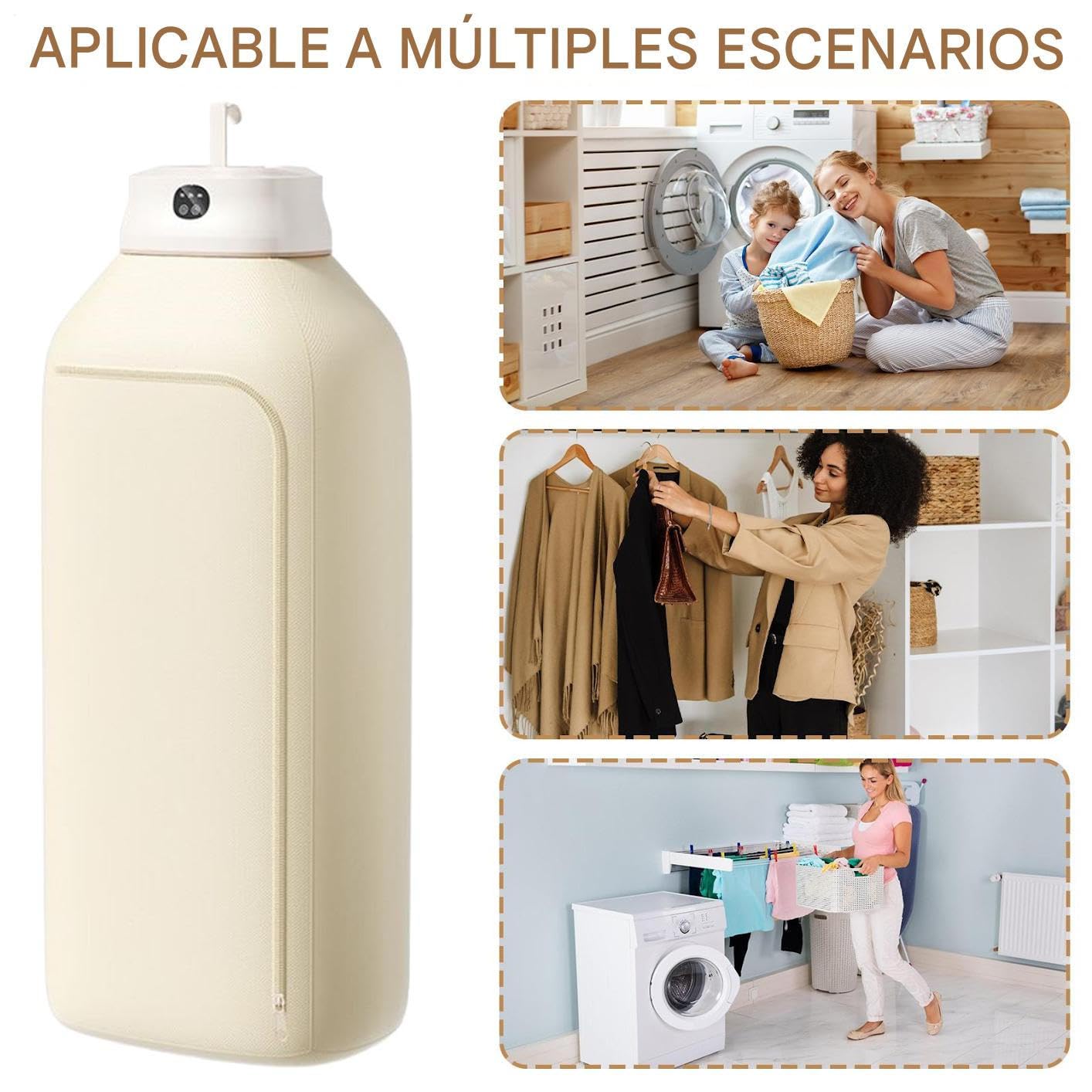 Secadora de Ropa | Secadora Eléctrica Plegable 400W con Temporizador - Máquina Secado Silencioso Para Jeans Ropa Hogar Casa Viaje Camping