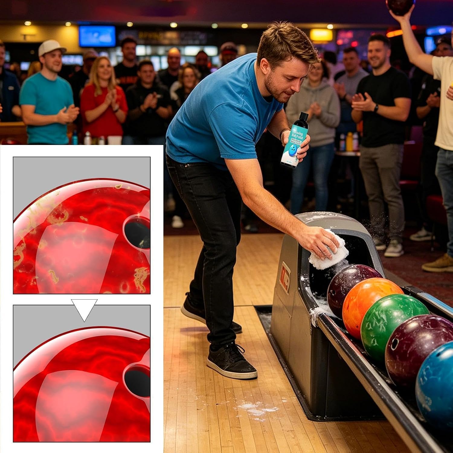 Bowling Cleaning Kit 100ml Gentle Deep Clean Protective with Towel | Bowling Ball Polishing Cleaning Set for League Game Tournament Training Center Club