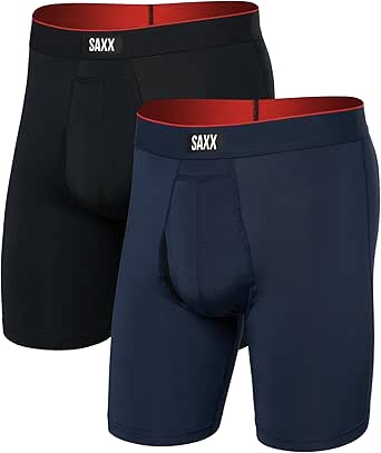 SAXX Underwear Co. - Men's Multi-Sport Mesh Long Boxer Brief Fly 2Pk