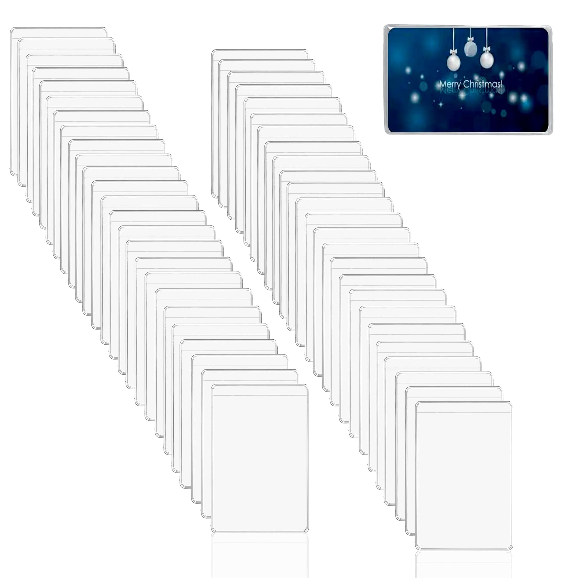 50PCS Plastic Card Sleeves, Clear Card Protector Sleeves for Credit Cards ID Cards, Photocard Sleeves