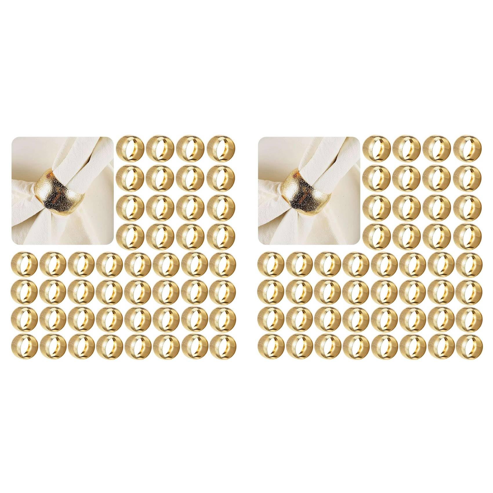 Vjsujehgy 48 Pcs Day Gold Napkin Rings Napkin Holders for Cloth Napkins Wedding Napkin Holder Rings for Fabric Table Napkins