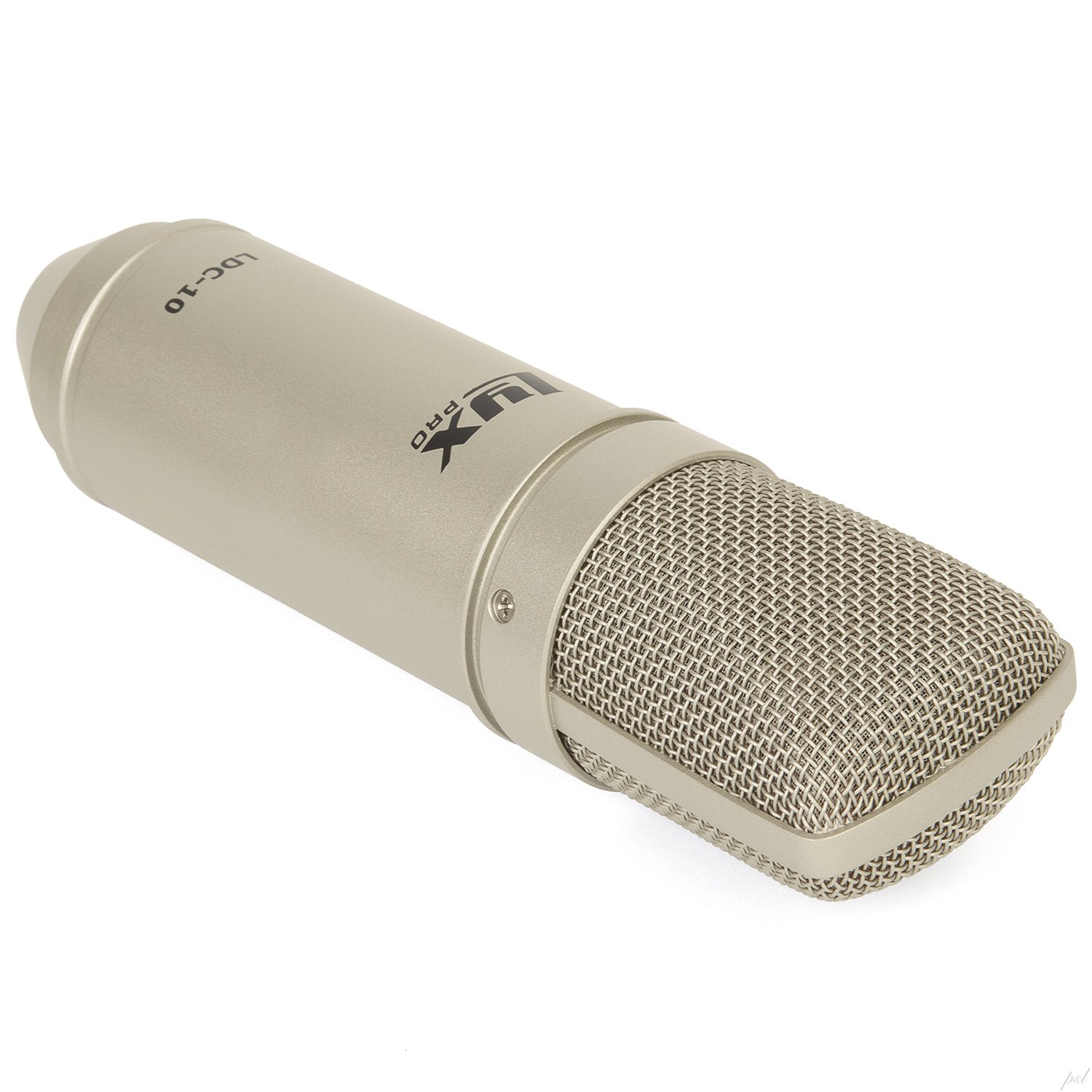 Microphone de studio à condensateur cardioïde LyxPro LDC-10 avec suspension et câble pour un enregistrement professionnel à la maison
