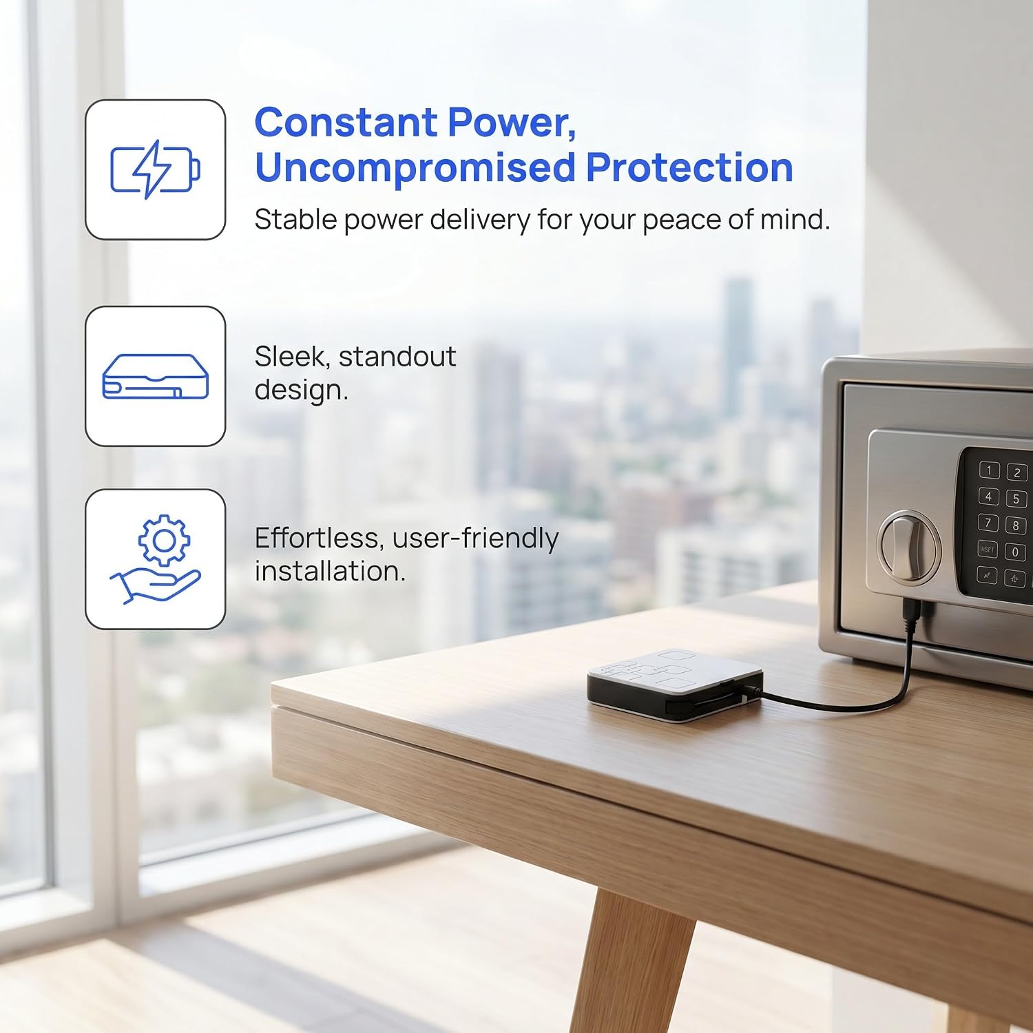 Operitacx Backup Battery Box for Safe, Portable External Power Supply Case, 6V AA Holder with Round Plug for Emergency Unlock of Digital Keypad Lock Safes