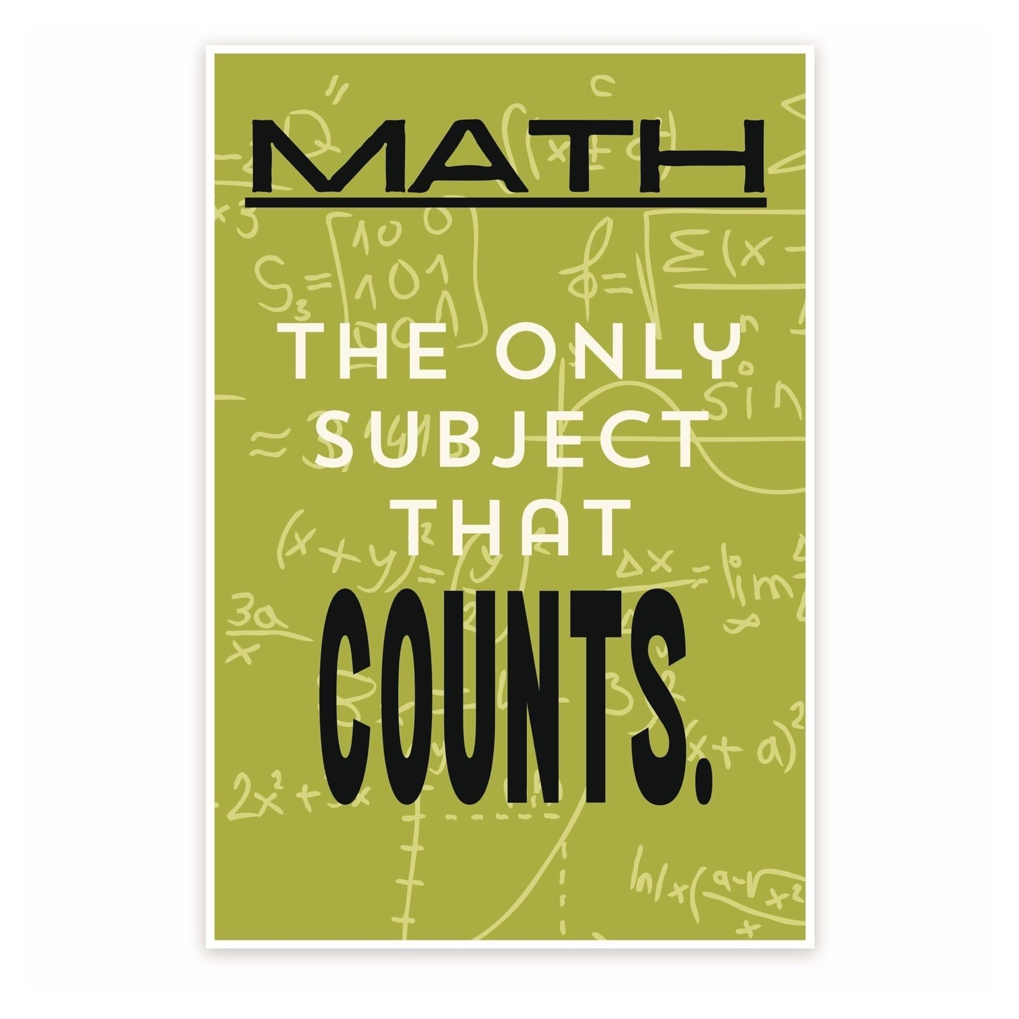 FOPURE Witty Math Classroom Decor Poster - Math Geek Humor & Intelligent Jokes - Wall-Art for Science, Study Room, Library(Framed,16x24inch(40x60cm))