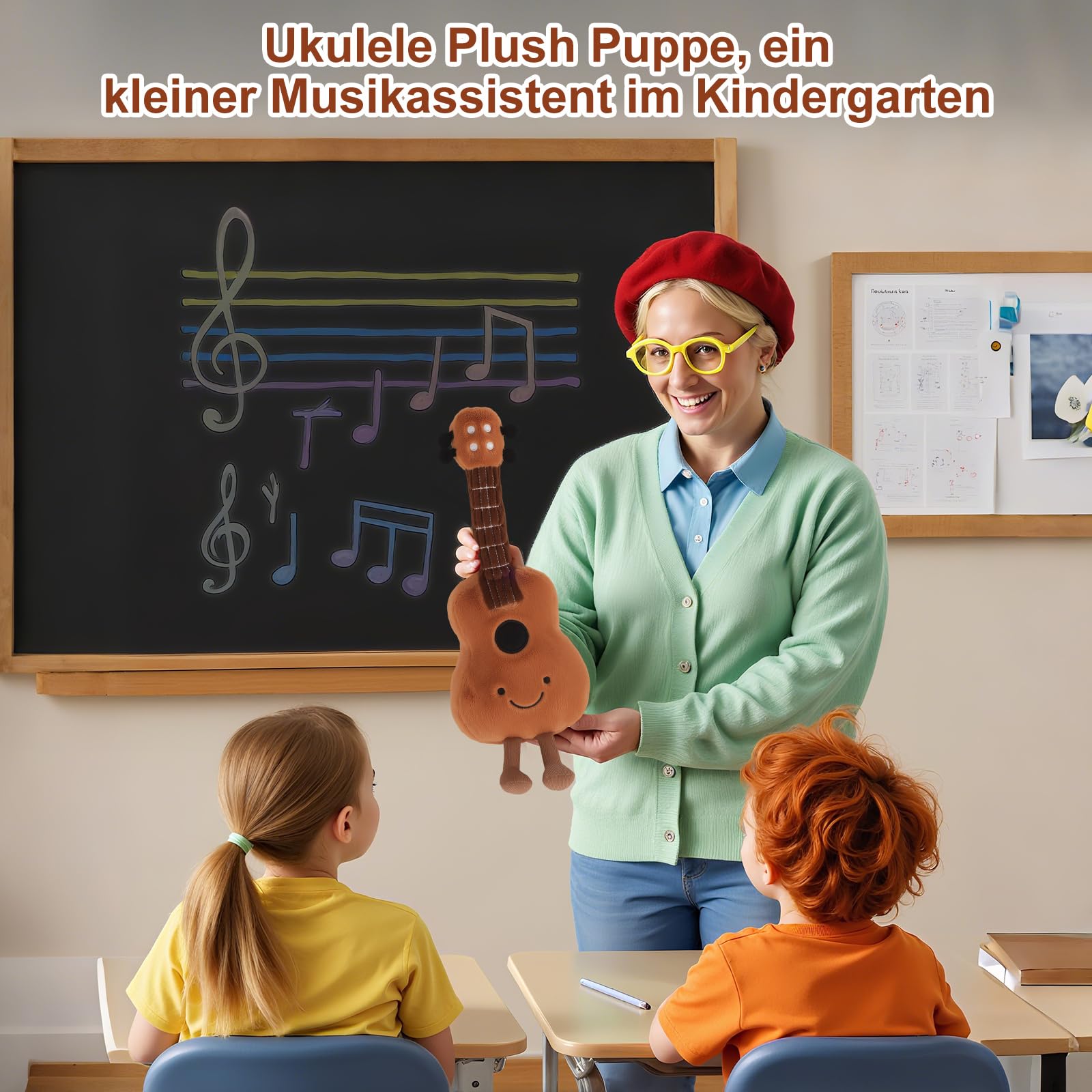 Gitarre Kuscheltier – Süße Plüsch-Gitarre Als Deko Oder Spielzeug, 38 Cm, Weich Und Kuschelig