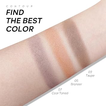 Contour Powder Palette, Smooth Face Sculpting Contour Palette, Matte Contour Pressed Powder, Silk Texture, Ultra-fine Lightweight, Easy to Blend, Multiuse Baked Contouring Makeup-TAUPE