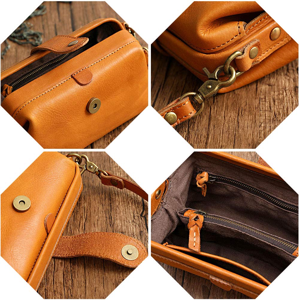 Retro handgefertigte Arzt-Tasche, Umhängetasche Damen, Vintage-Stil, Leder, Umhängetasche