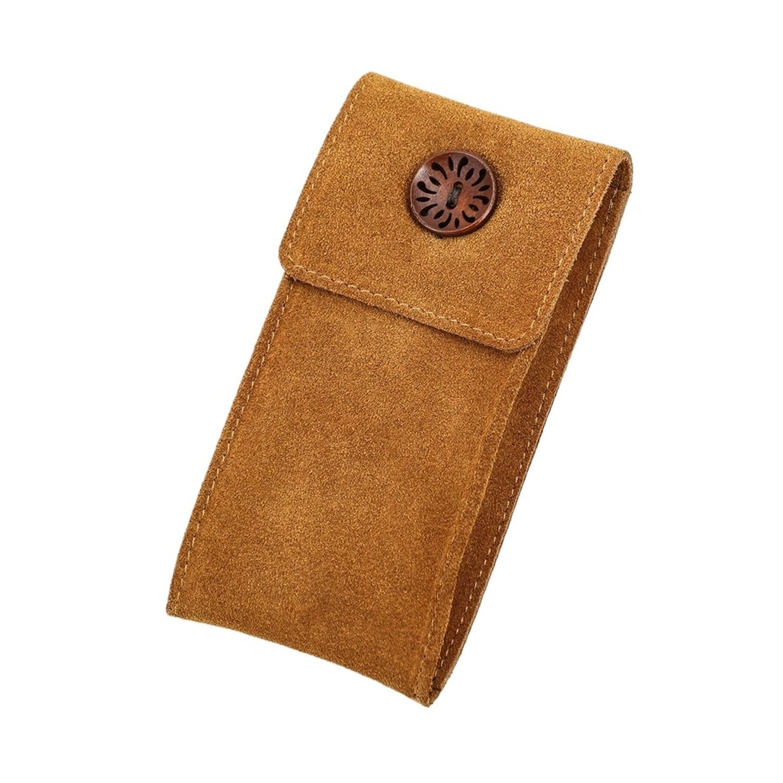 KLdcfhDR 1pcs Suede Leather Watch Travel Pouch with Inserts