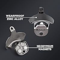 Vista 2 de abrebotellas montado en la pared magnético, Negro Gunmetal