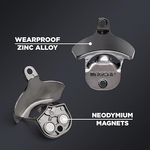 Miniatura 2 de abrebotellas montado en la pared magnético, Negro Gunmetal