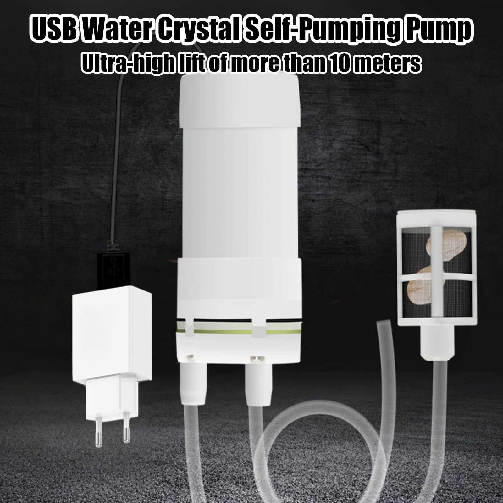 Pompa autoadescante USB per l'acqua, Mini pompa elettrica dell'acqua, Pompa elettrica da 5V autoadescante con tubo PVC da 1m e caricatore USB, Pompa autoadescante USB per l'acqua, Mini pompa elettrica