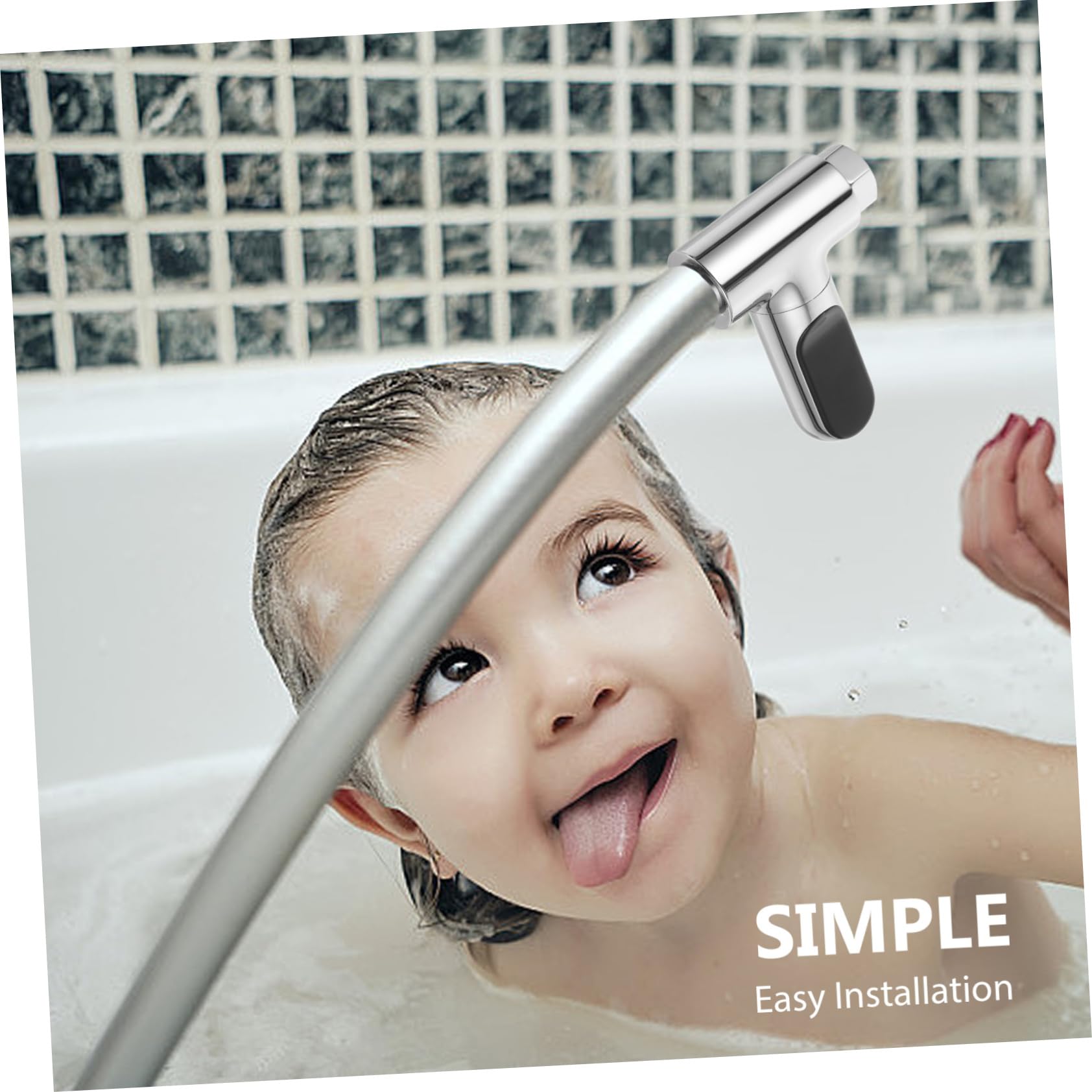 Termómetro Digital de Agua LED para Ducha, Dodecagonal, Plata