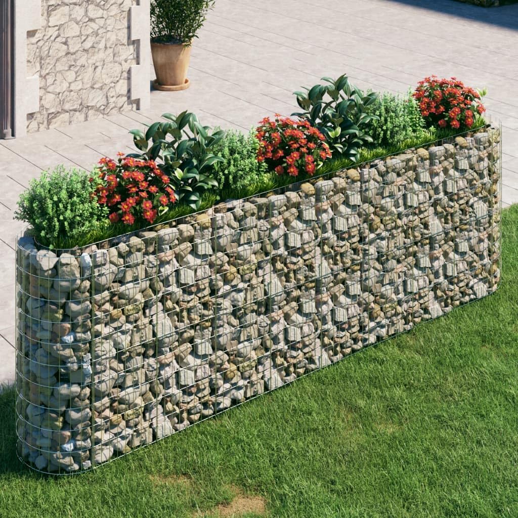 Gabion Raised Bed Galvanized Iron 129.9"x19.7"x39.4",Large Galvanized Gabion Raised Bed for Garden and Patio Landscaping Gardening Pots & Planters
