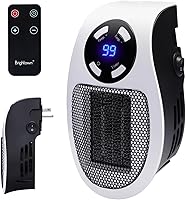 Brightown 450W Plug-in Wall Heater with Remote, Thermostat & 12H Timer - Compact Safe Outlet Space Heater for Bathroom, Office, Bedroom
