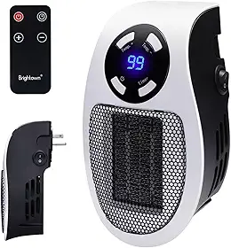 Aquecedor de parede 450W remoto portátil com termostato ajustável programável, proteção contra superaquecimento, display LED preciso, certificação ETL aquecedor seguro para escritório dormitório