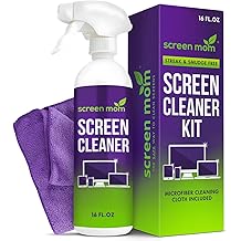 Screen Mom Screen Cleaner Spray and Microfiber Cloth 16oz Screen Cleaner Spray and Wipe for TV, Laptop, Computer, Phone, iPad, Car Screen Cleaning Kit Electronic Cleaner Spray
