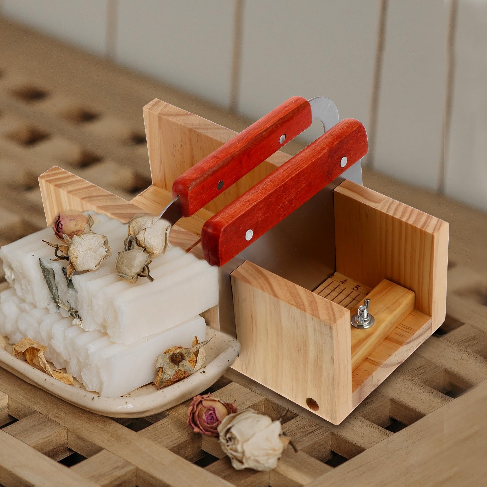 Housoutil Juego de Cortadores de Jabón para Corte y Fácil de Usar de Madera Doble Ranura Herramienta Adecuado para Hacer Jabones Artesanales y Pasteles para Hacer Jabones Artesanales y