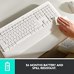 Logitech Signature K650 Comfort Full-Size Wireless Keyboard with Wrist Rest, BLE Bluetooth or Logi Bolt USB Receiver, Deep-Cushioned Keys, Numpad, Compatible with Most OS/PC/Window/Mac - Graphite