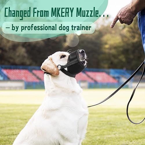 Miniatura 6 de Bozal para perro, bozal suave para perros de tamaño mediano y grande para evitar que muerdan, ladridos, bozal grande sin ladridos con correa