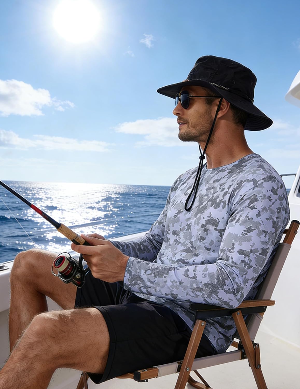 PINSPARK Mens Lightweight Gym Workout Tshirts UPF 50+ Swimming Shirts Long Sleeve Fishing Shirts UV Protection Hiking Shirt Grey