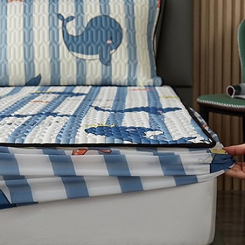 Miniatura 3 de Sábana bajera ajustable tamaño King, sábanas de látex fresco de verano, cubrecolchón con estampado de dibujos animados para habitación de los niños,