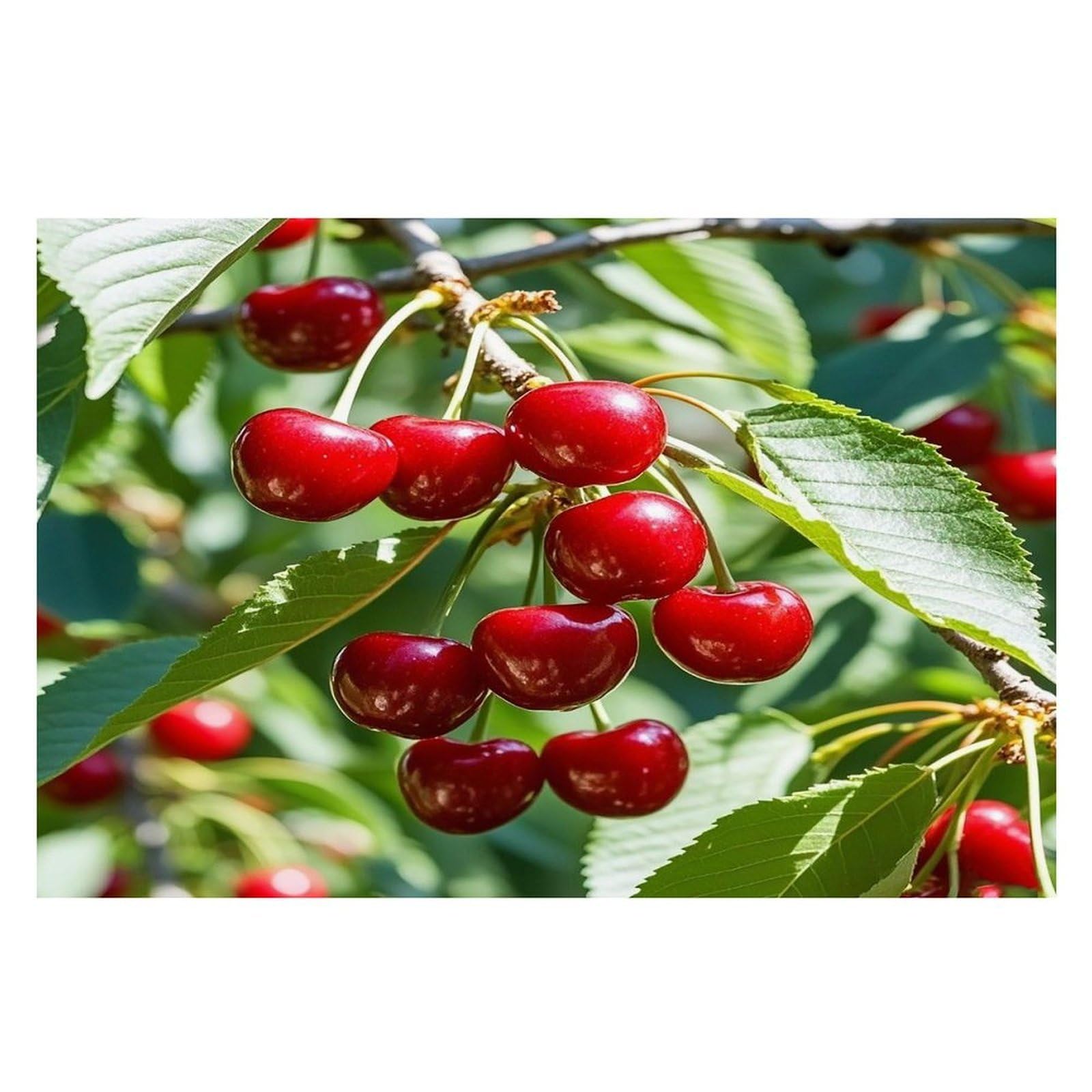 Cherry Placemats Flax Place Mats for Dining Table Rectangle Non-Slip Table Mats Heat Resistant Washable Placemat for Kitchen Home Decor Party Outdoor 12" X 18"