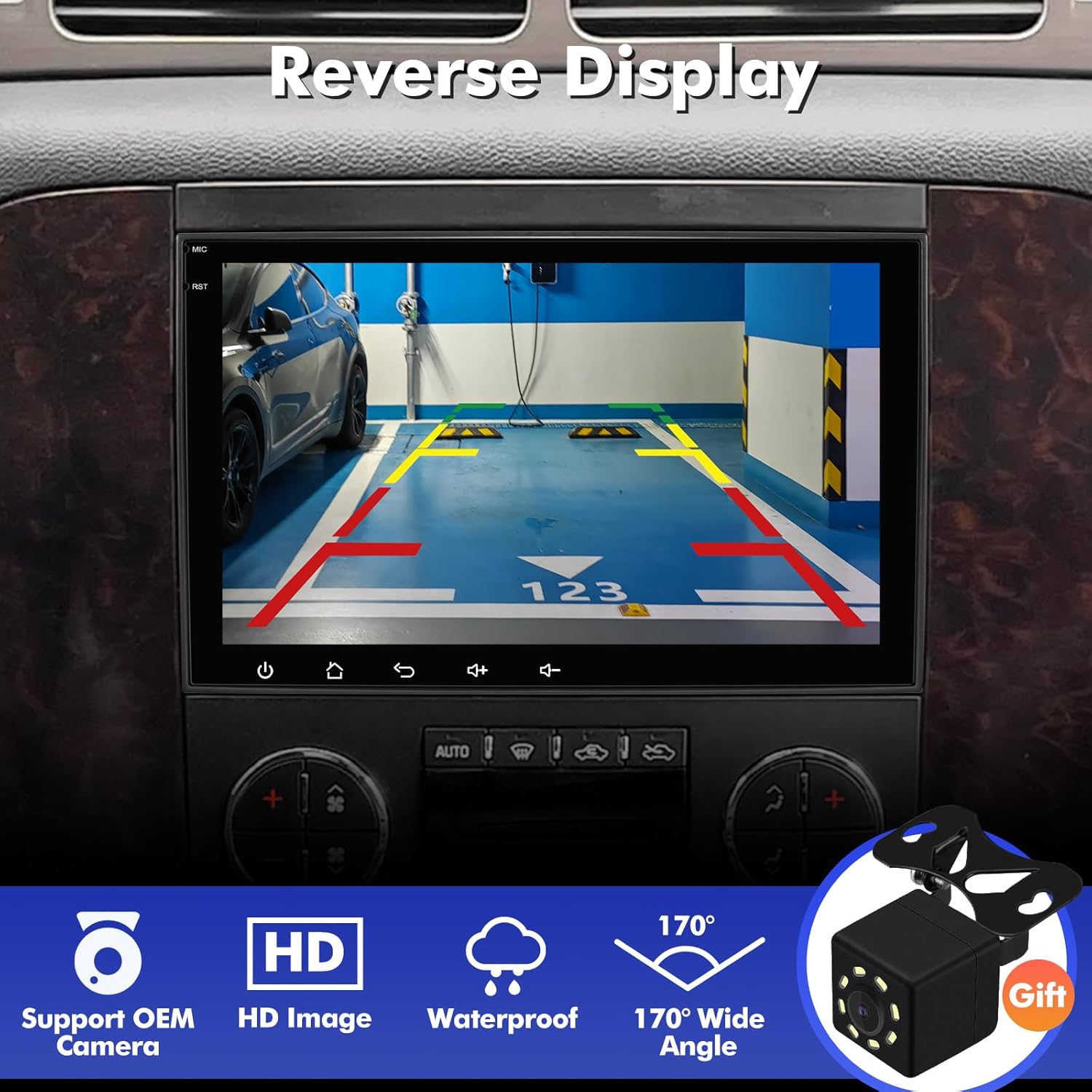 8 Inch IPS Touchscreen Android 14 Car Stereo for Chevrolet Silverado GMC Sierra Yukon 2007-2013 with Wireless CarPlay & Android Auto 2+64GB Car Radio, Support WiFi 6, Bluetooth 5.4, FM Backup Camera