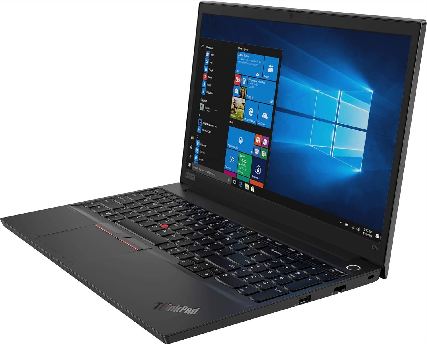 Lenovo ThinkPad E15 Home and Business Laptop (Intel i7-10510U 4-Core, 32GB RAM, 2TB PCIe SSD, Intel UHD Graphics, 15.6" Full HD (1920x1080), Fingerprint, WiFi, Bluetooth, Win 10 Pro) with USB Hub