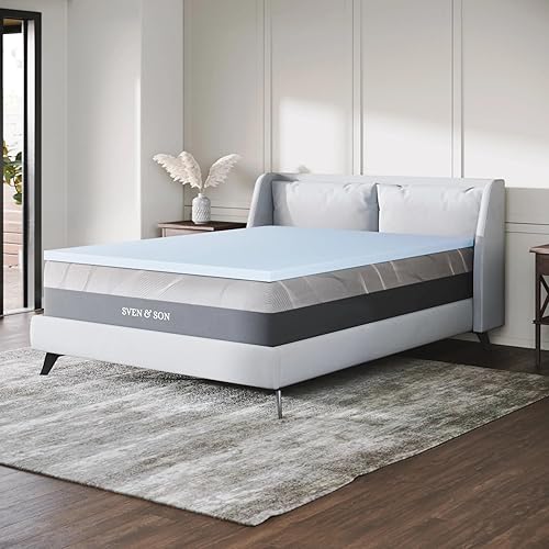 Miniatura 1 de Sven & Son Cubrecolchón de espuma viscoelástica, infusión de gel frío de lujo, 2 pulgadas, medio suave, tamaño matrimonial