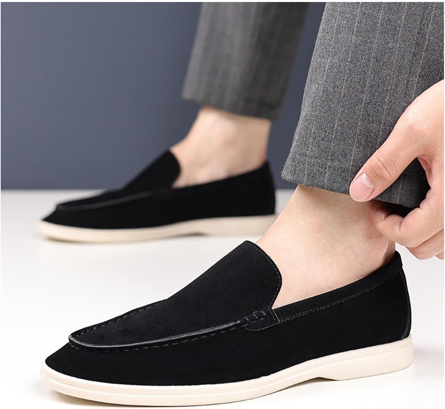 Suede Loafers for Men Slip-On Casual Dress Shoes Lightweight Walking Moccasins with Comfort Sole for Office Work Daily Travel Shoes - Image 2