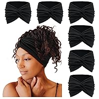 Vista 8 de Tobeffect Diademas Turbante Extra Anchas para Mujeres, Diademas Grandes de 7'', Diadema Bohemia Colorida con Nudo Retorcido, Accesorios