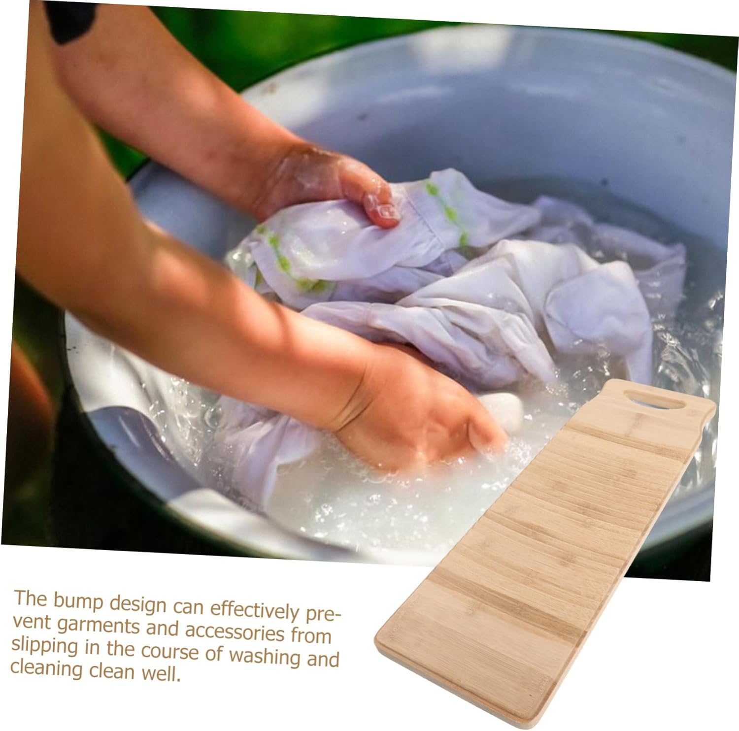 Generic Bamboo Slip Laundry Washboard Scrubbing Board for Efficient Cleaning Shop Sturdy Design Smooth Surface for Gentle Washing