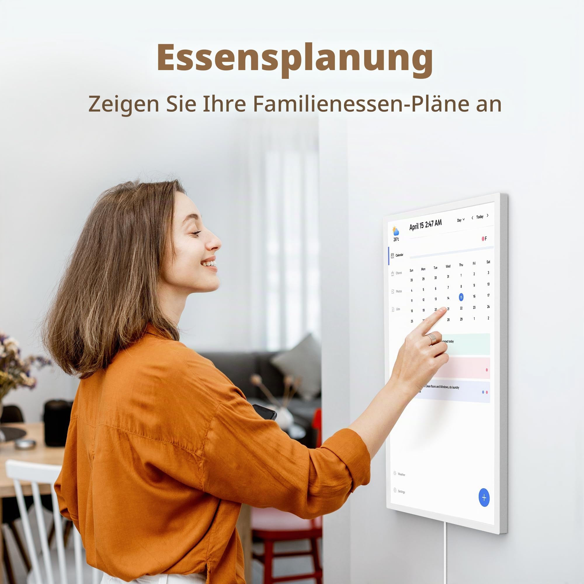 Dragon Touch Digitaler Kalender-Aufgabendiagramm, 61 cm (24 Zoll), interaktiver Touchscreen, intelligenter Familienplaner, Herd-Display, digitaler Kalender, nahtlose Planung